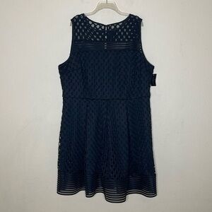 Lane Bryant Black Sleeveless A Line Stretch Dots Party Dress Plus Size 24 New